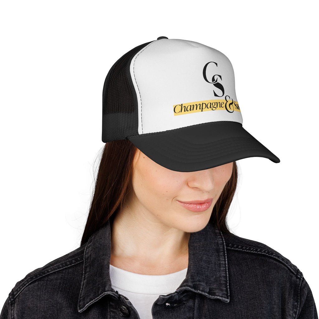 Champagne & Sass Logo Trucker Hat