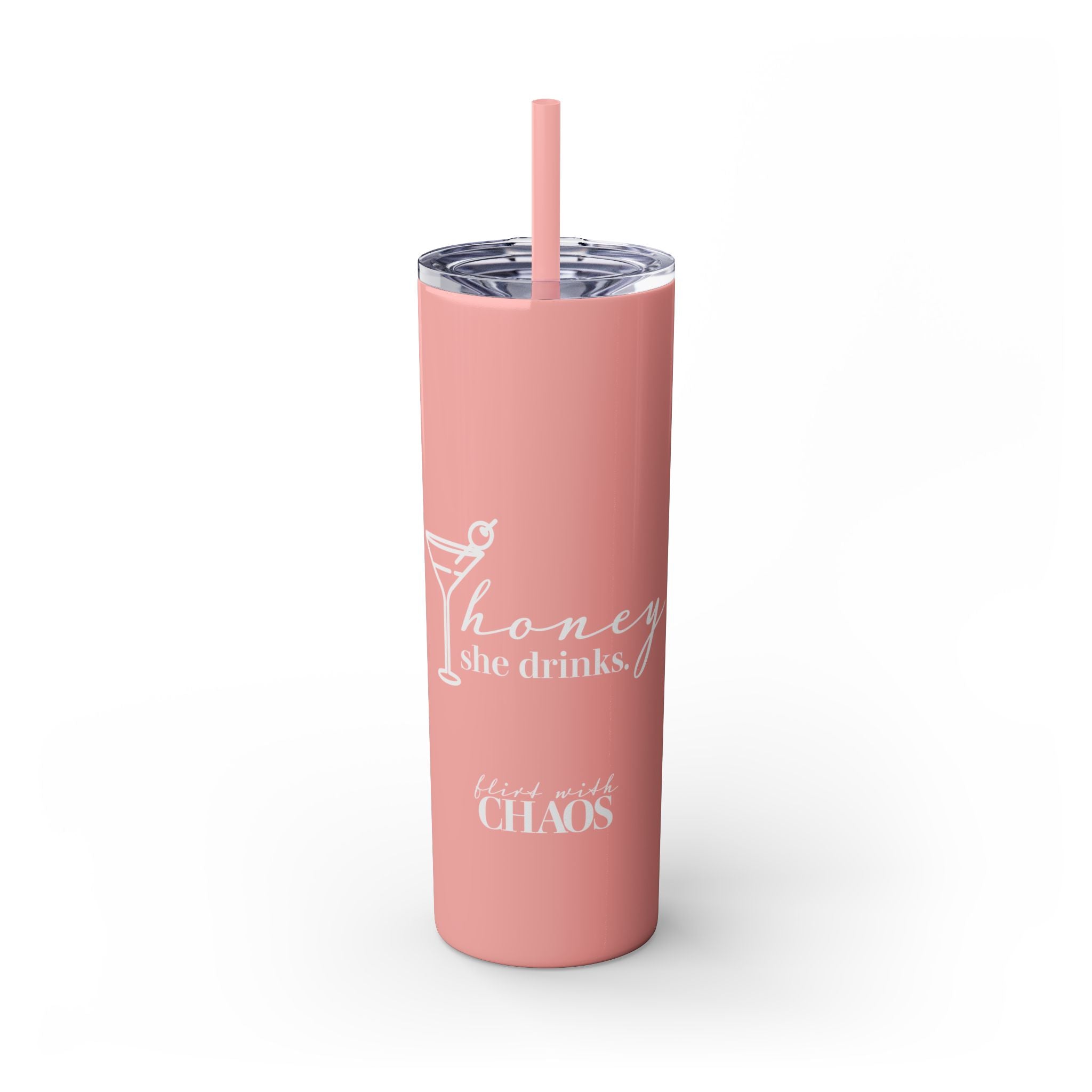 Honey She Drinks Tumbler with Straw, 20oz