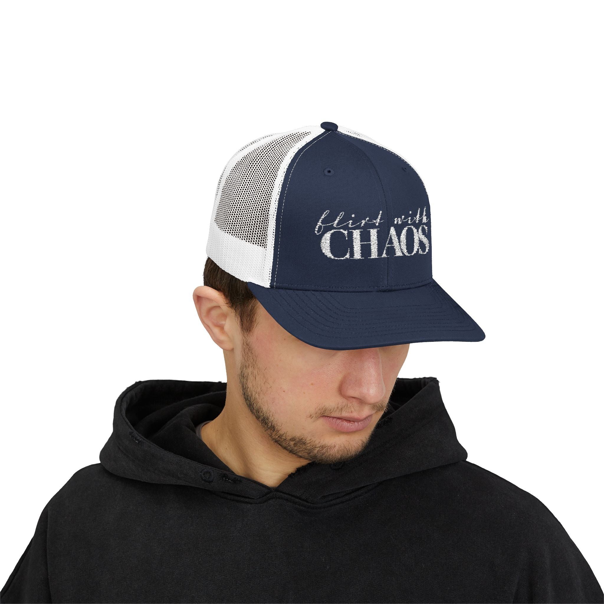 Navy Flirt with Chaos Snapback Richardson® Trucker Cap