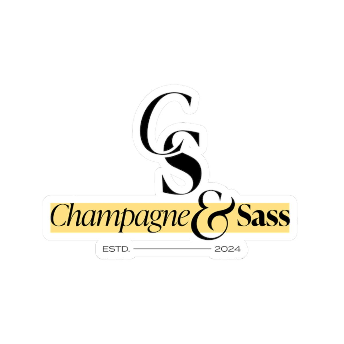 Champagne & Sass Logo Kiss-Cut Stickers