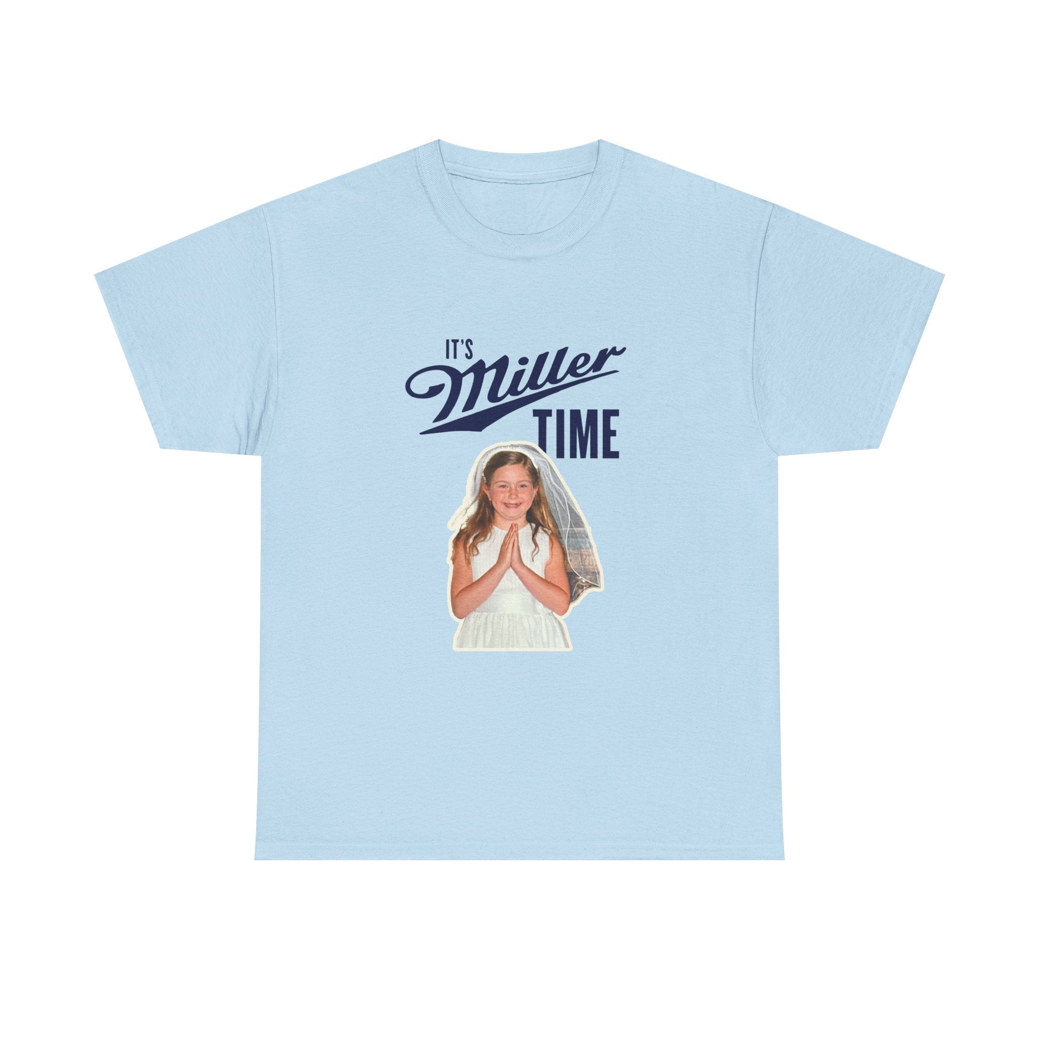 It's Miller Time T-Shirt — Retro Prayer Girl Graphic Tee
