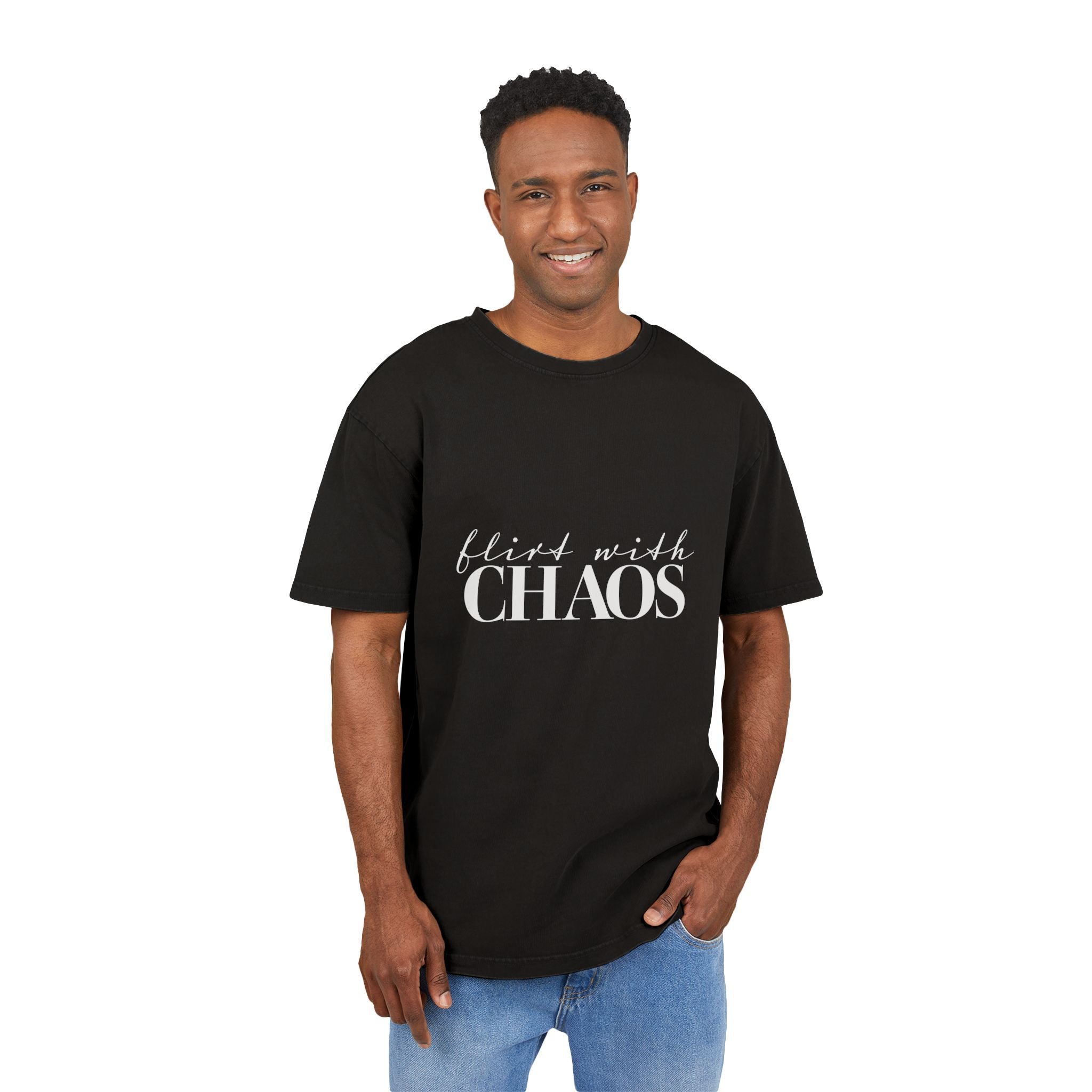 Flirt with Chaos Acid Washed Heavy Oversize Tee