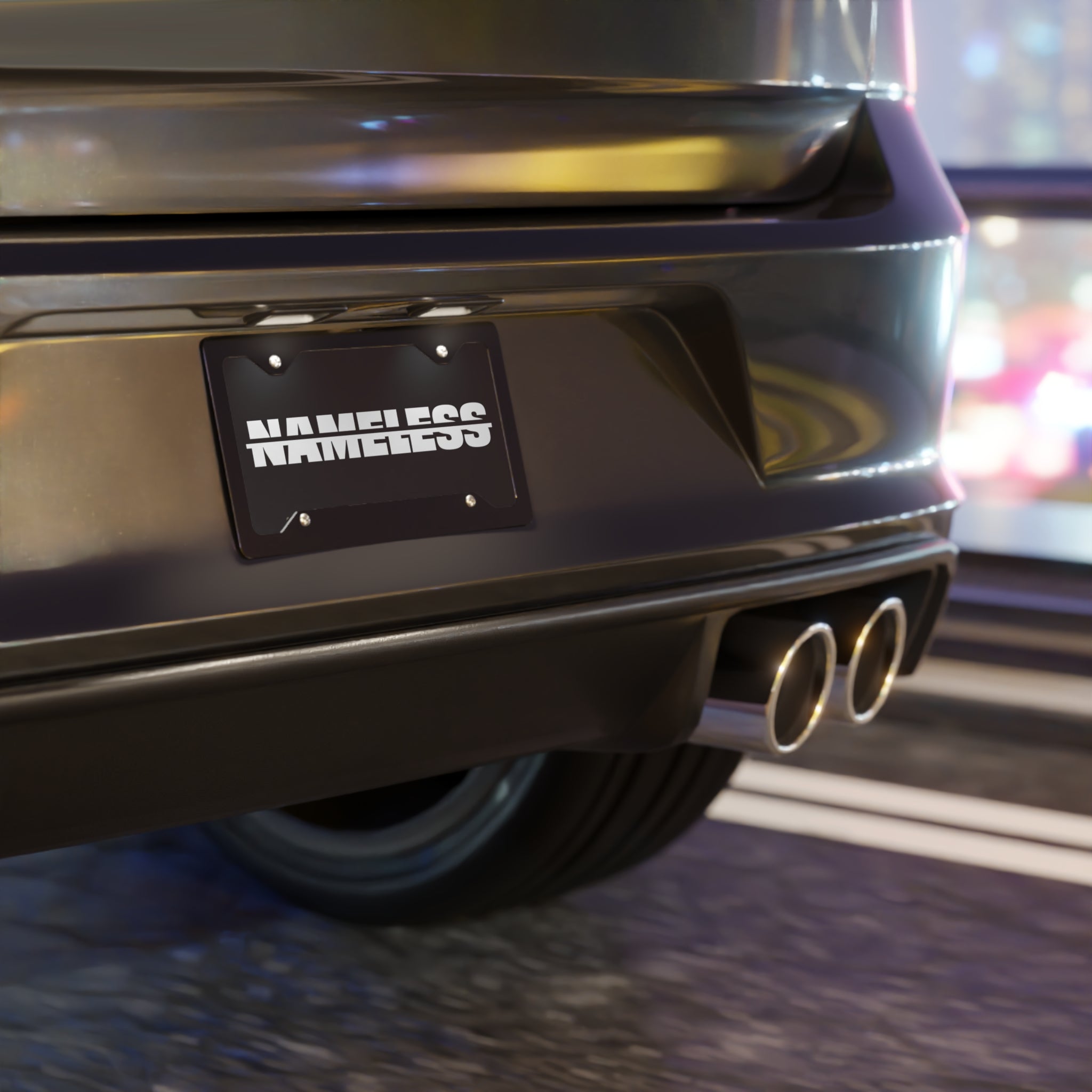 Vanity Plate — Black 'NAMELESS' Novelty License Plate