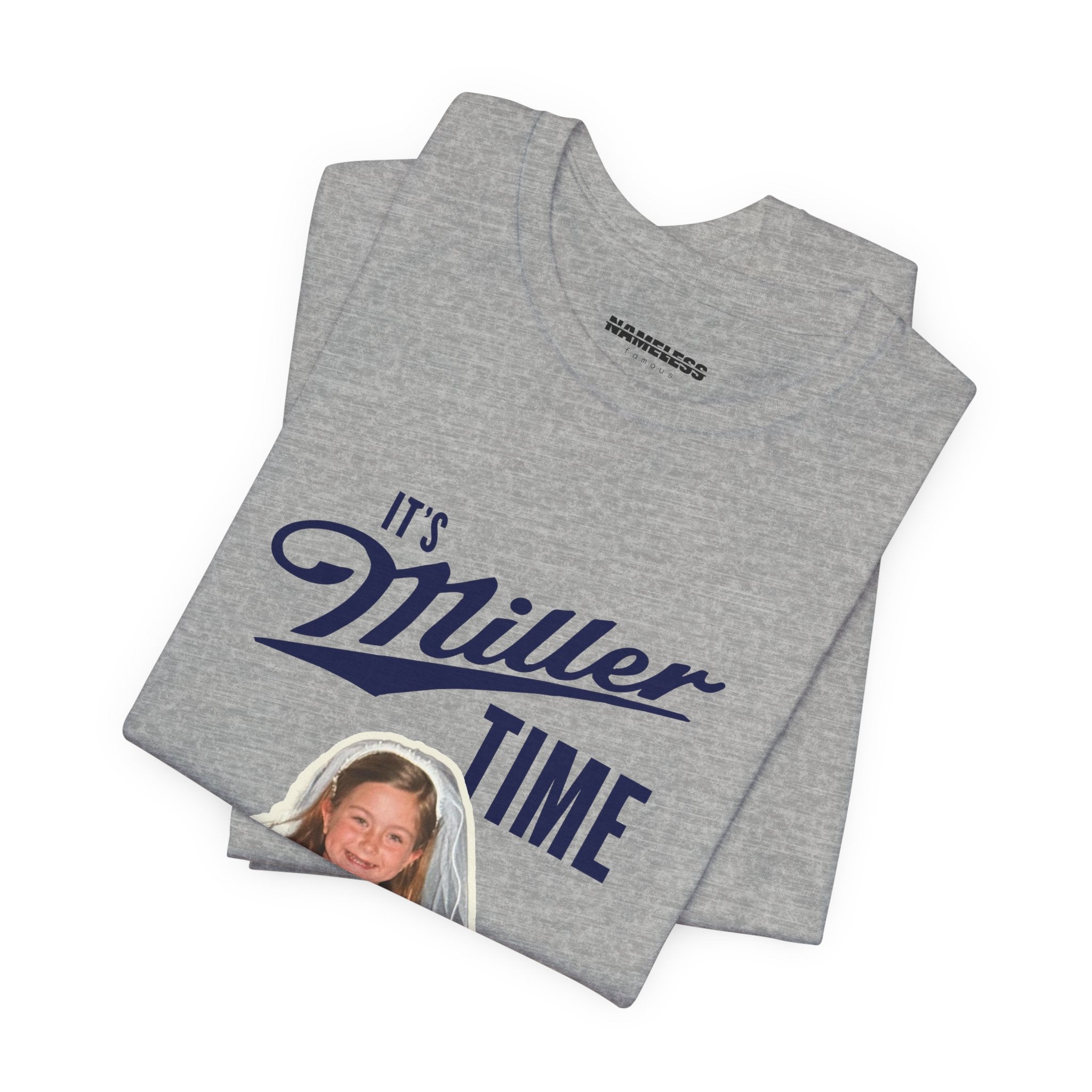 It's Miller Time Tee — Retro Script Beer Slogan T-Shirt with Vintage Photo