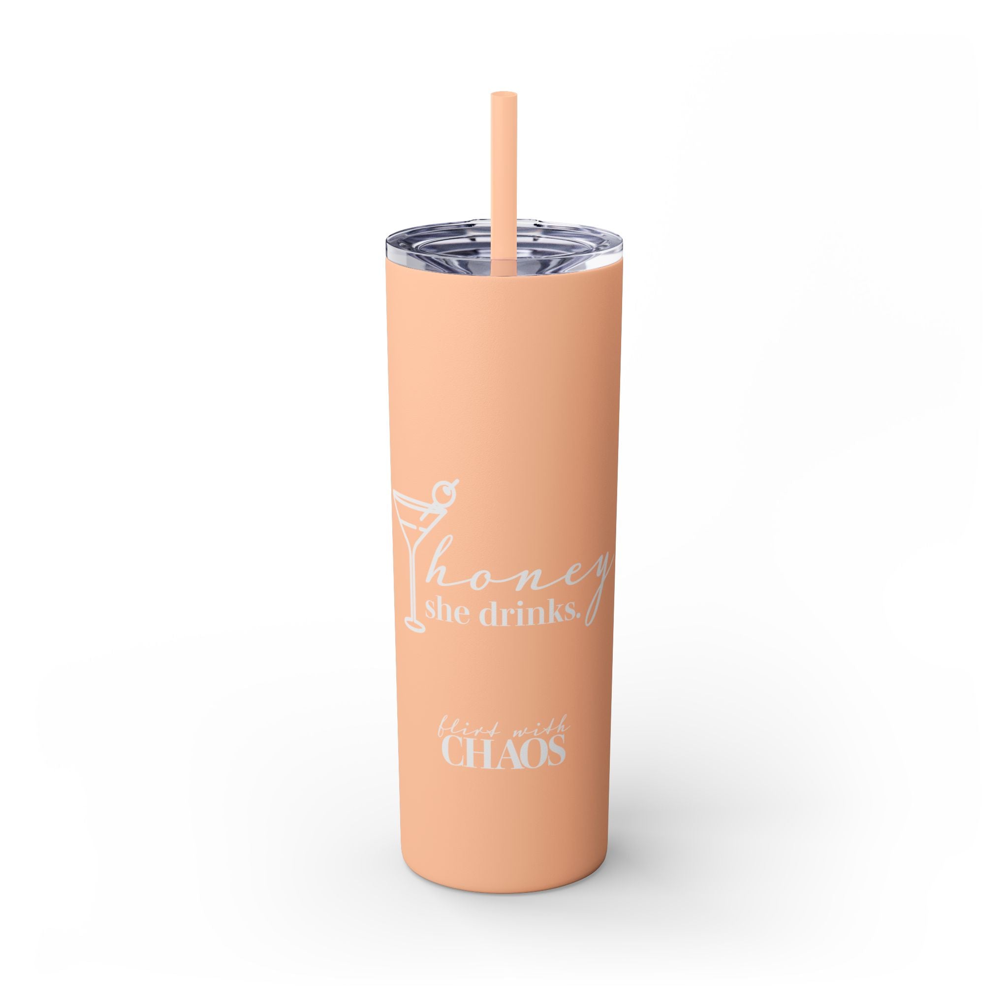 Honey She Drinks Tumbler with Straw, 20oz