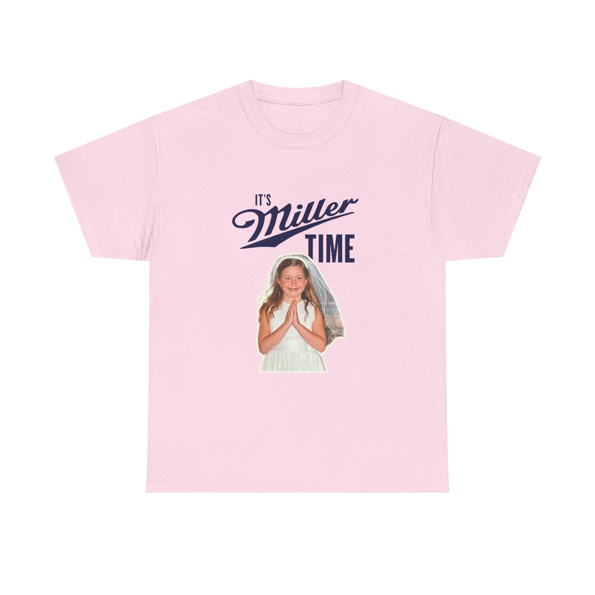 It's Miller Time T-Shirt — Retro Prayer Girl Graphic Tee