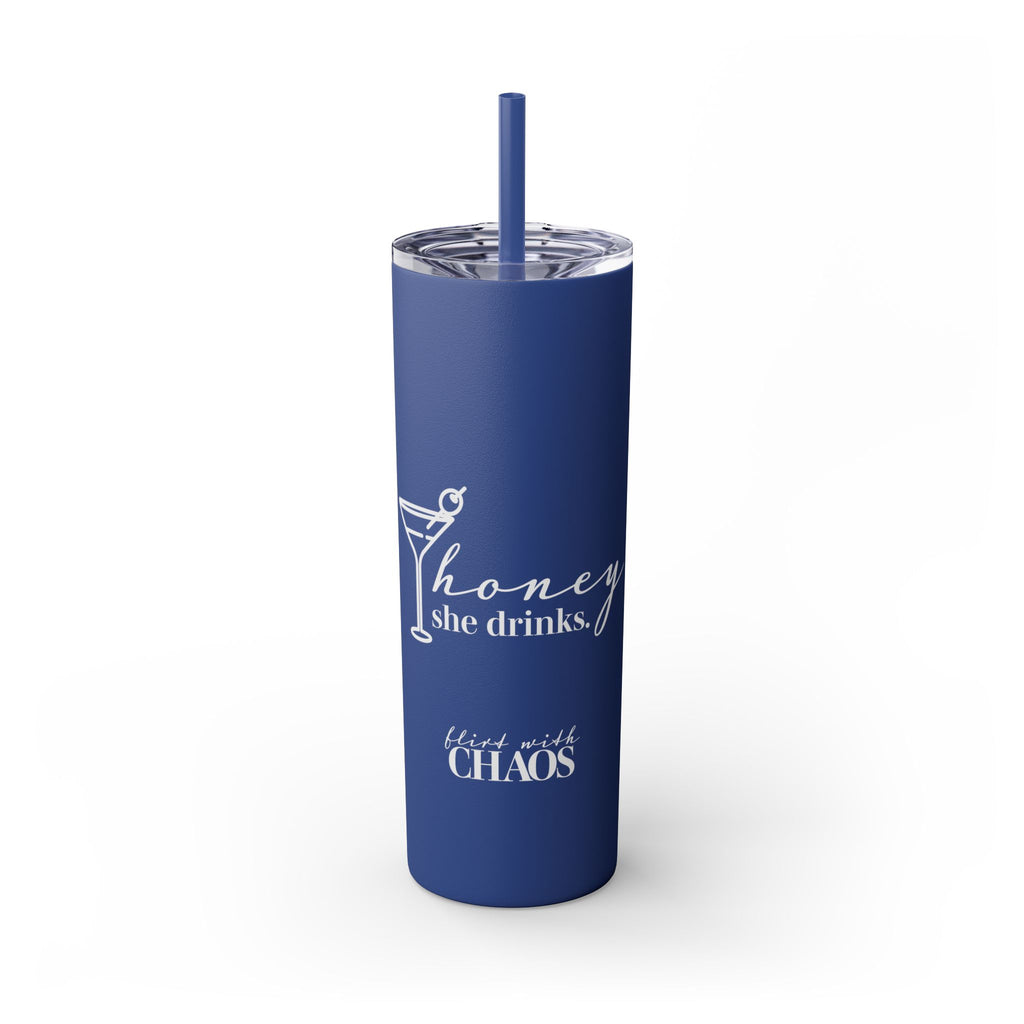 Honey She Drinks Tumbler with Straw, 20oz