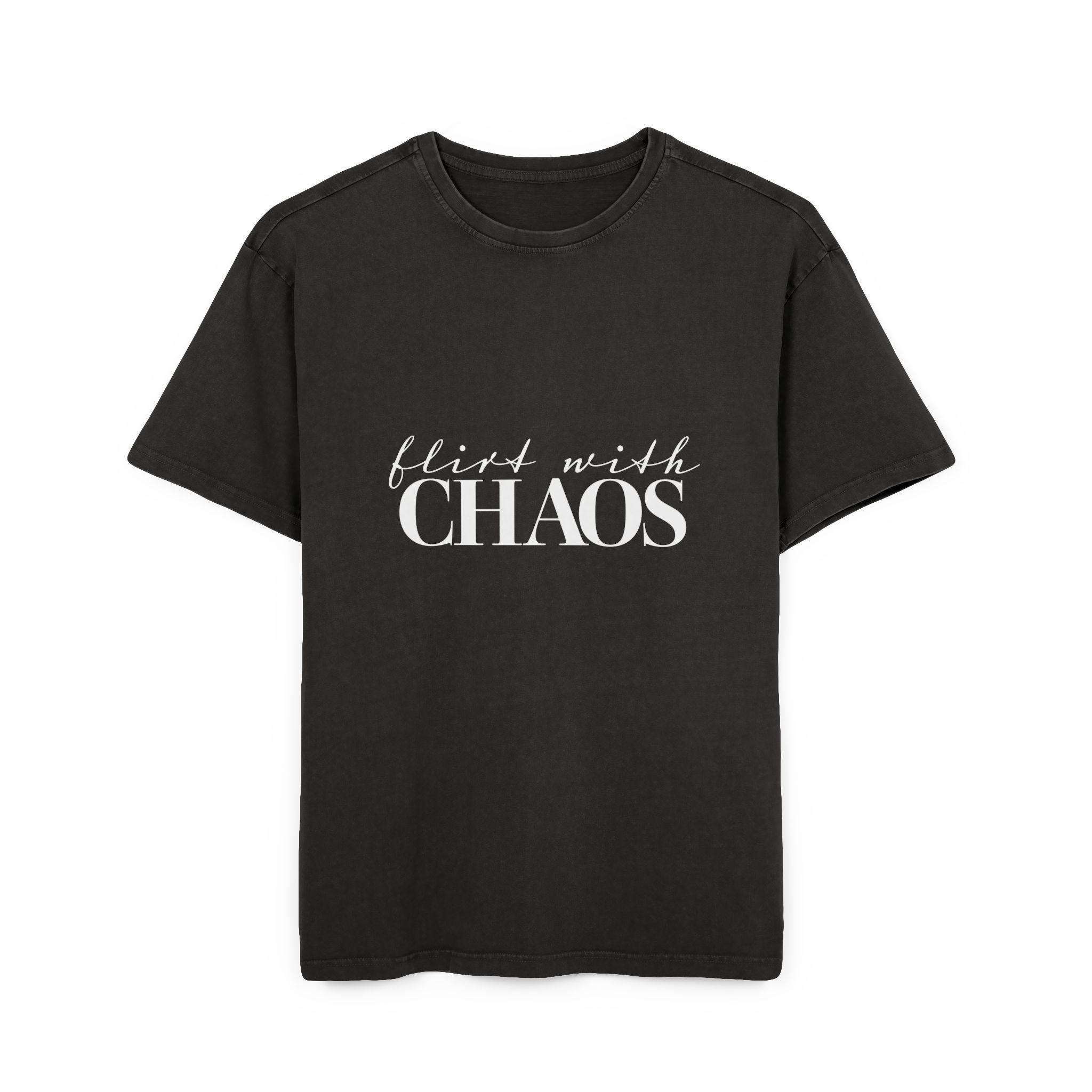 Flirt with Chaos Acid Washed Heavy Oversize Tee