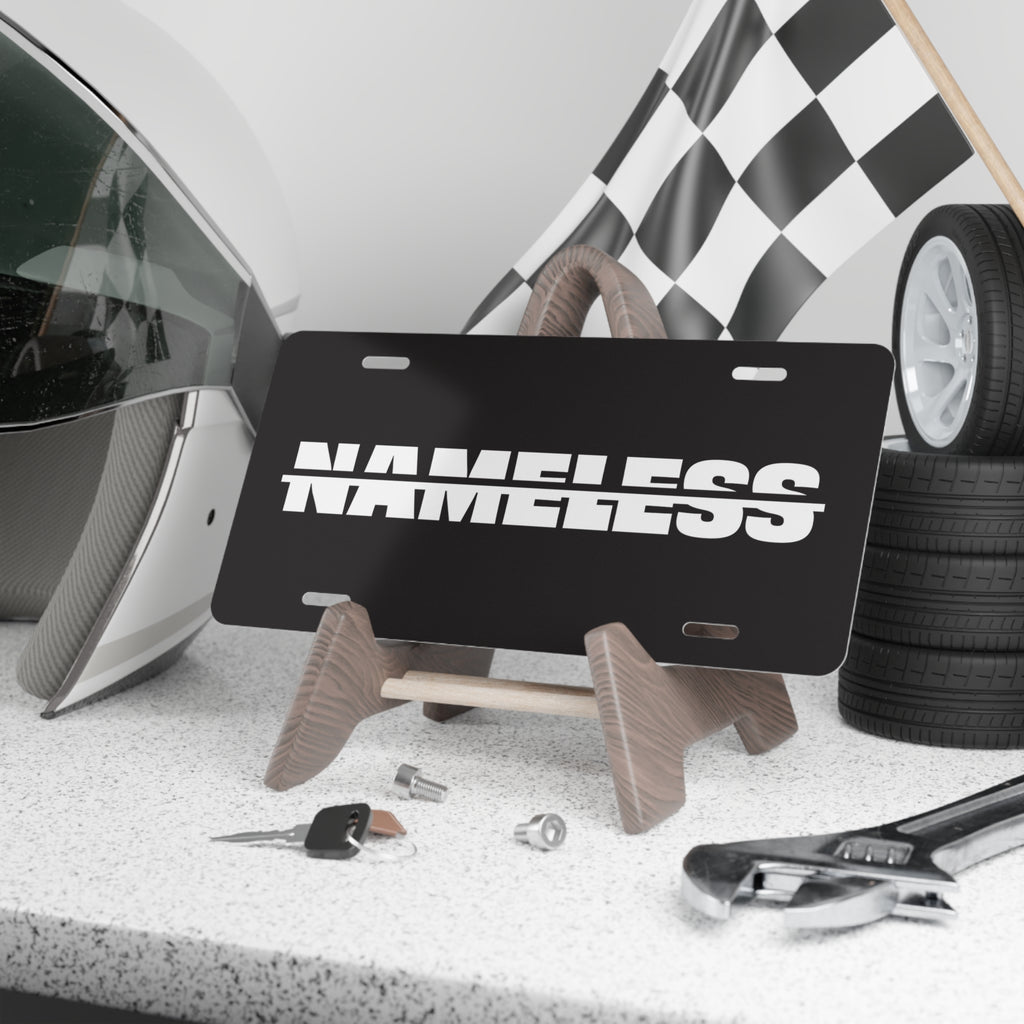 Vanity Plate — Black 'NAMELESS' Novelty License Plate