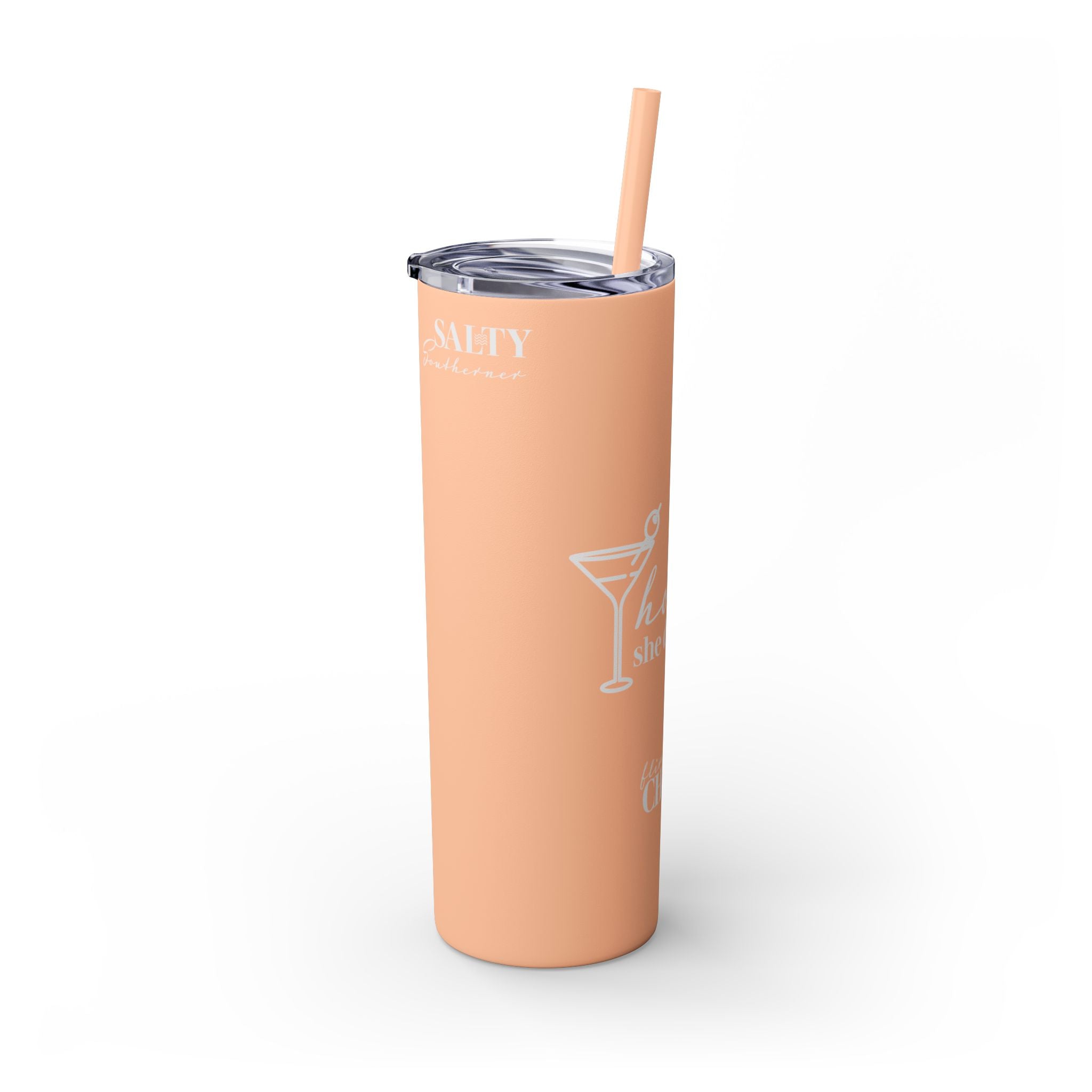 Honey She Drinks Tumbler with Straw, 20oz