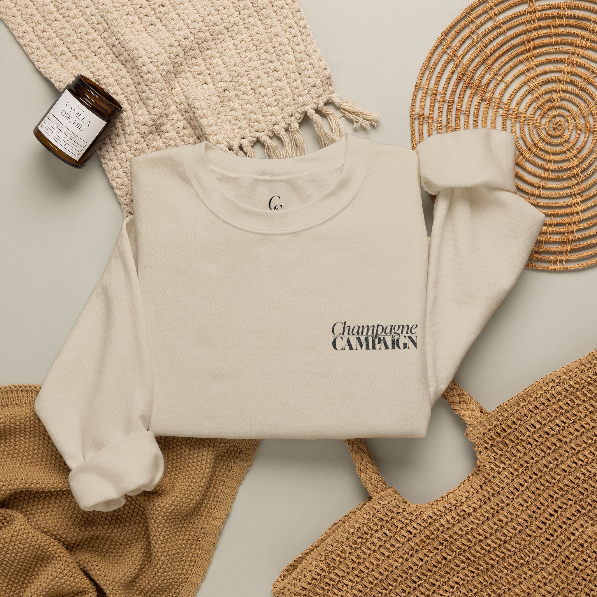 Champagne Campaign Embroidered Sweatshirt